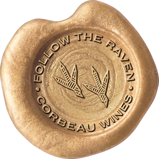 Corbeau Wines wax seal: Follow the raven